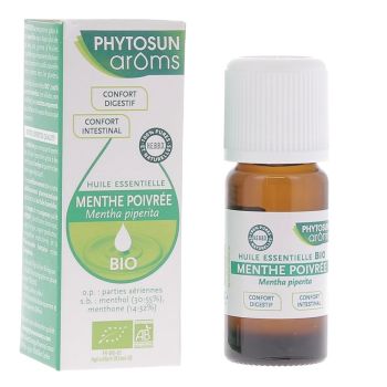 Huile essentielle de menthe poivr&eacute;e Bio Phytosun ar&ocirc;ms - flacon de 10 ml