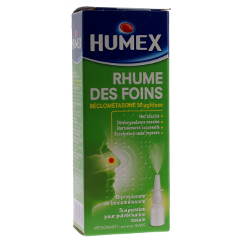 Humex rhume des foins &agrave; la b&eacute;clomethasone 50&micro;g/dose suspension pour pulv&eacute;risation nasale - flacon de 100 pulv&eacute;risations
