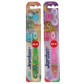 Brosse &agrave; dents Jordan step by step 3-5 ans avec sablier - 1 brosse &agrave; dents