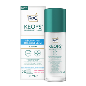 Keops D&eacute;odorant &agrave; bille 0% d'aluminium RoC - roll-on de 30ml