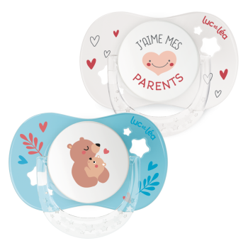 Essentiel sucette 0/6 mois Luc et L&eacute;a - lot de 2 sucettes