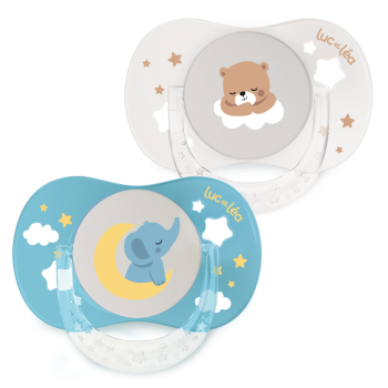 Essentiel sucette nuit 0/6 mois Luc et L&eacute;a - lot de 2 sucettes