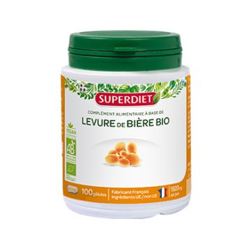 Levure de bi&egrave;re bio Super Diet - boite de 100 g&eacute;lules