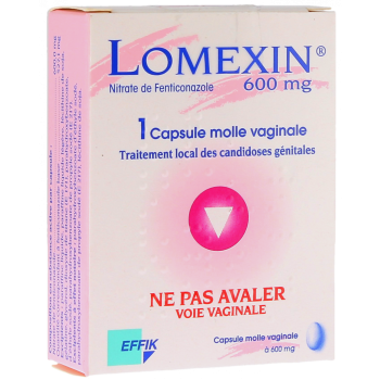 Lomexin 600mg capsule molle vaginale - bo&icirc;te d'une capsule