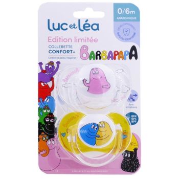 Edition limit&eacute;e sucette Barbapapa 0/6 mois Luc et L&eacute;a - lot de 2 sucettes