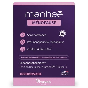 Manha&eacute; f&eacute;minit&eacute; m&eacute;nopause Vitavea - boite de 60 capsules