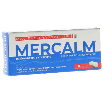 Mercalm comprim&eacute; pellicul&eacute; s&eacute;cable - bo&icirc;te de 15 comprim&eacute;s