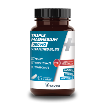 Triple magn&eacute;sium 300mg Vitavea - pot de 45 comprim&eacute;s 