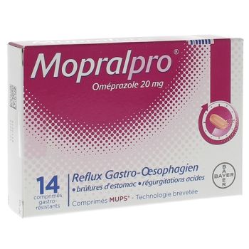 Mopralpro 20mg - 14 comprim&eacute;s gastro-r&eacute;sistants