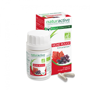 Vigne rouge bio Naturactive - boite de 60 g&eacute;lules