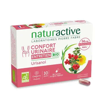 Urisanol Confort urinaire entretien bio Naturactive - bo&icirc;te de 30 g&eacute;lules