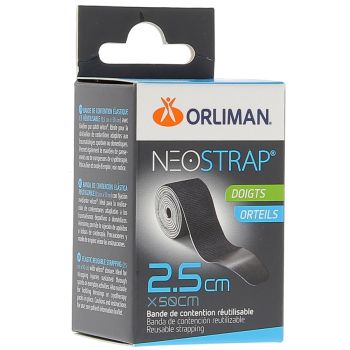 Neostrap doigts et orteils 2.5x50 cm Orliman - Boite de 1 bande de contention r&eacute;utilisable