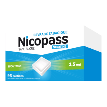 Nicopass eucalyptus 1,5mg - boite de 96 pastilles