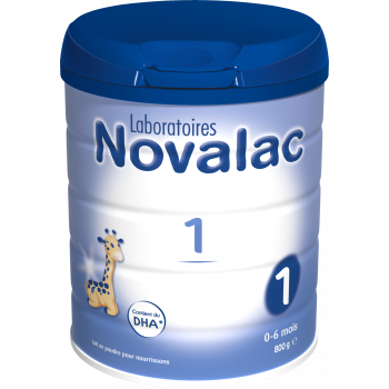 Lait en poudre pour nourrissons Novalac 1er &acirc;ge de 0 &agrave; 6 mois - pot de 800 g