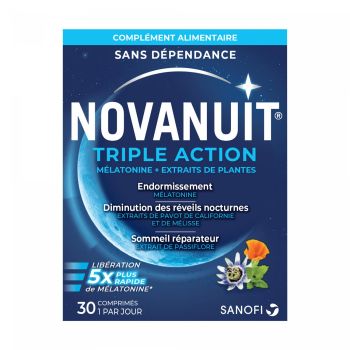 Novanuit triple action Sanofi - bo&icirc;te de 30 comprim&eacute;s