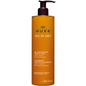 R&ecirc;ve de miel gel lavant surgras visage et corps Nuxe - flacon-pompe de 400 ml