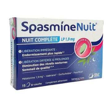 Spasmine Nuit compl&egrave;te Jolly-Jatel - boite de 15 comprim&eacute;s