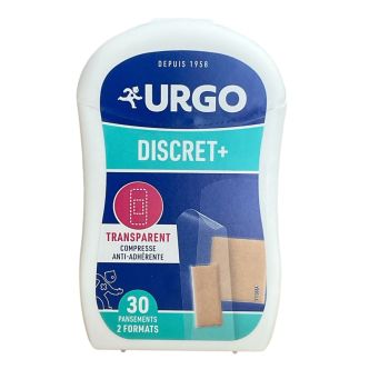 Pansements discret+ transparents Urgo - bo&icirc;te de 30 pansements