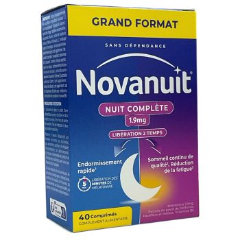 Novanuit nuit compl&egrave;te 1,9mg Opella - boite de 40 comprim&eacute;s
