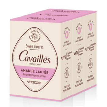 Savon surgras amande lact&eacute;e Rog&eacute; Cavaill&egrave;s - lot de 3 pains de 200g