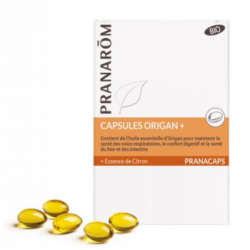 Pranacaps capsules origan + BIO Pranar&ocirc;m - boite de 30 capsules