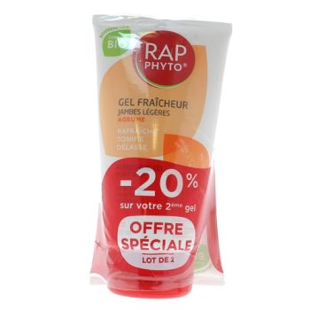 Rap phyto gel tonic jambes l&eacute;g&egrave;res parfum agrumes - lot de 2 tubes de 150 ml