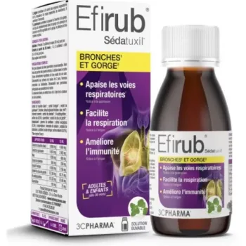 Efirub S&eacute;datuxil bronches et gorge sirop 3C Pharma - flacon de 125 ml