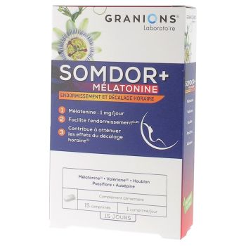 Somdor+ m&eacute;latonine comprim&eacute;s Granions - boite de 15 comprim&eacute;s