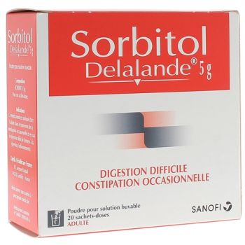 Sorbitol Delalande 5g poudre pour solution buvable en sachet-dose - bo&icirc;te de 20 sachets