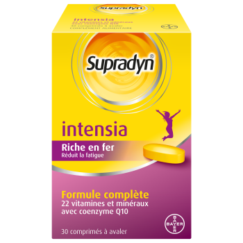 Supradyn Intensia &agrave; avaler Vitamines, Min&eacute;raux et Fer 30 comprim&eacute;s R&eacute;duit la fatigue