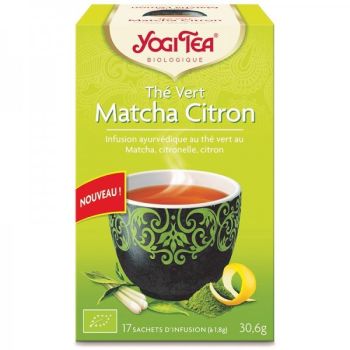 Th&eacute; vert matcha citron bio Yogi Tea - boite de 17 sachets