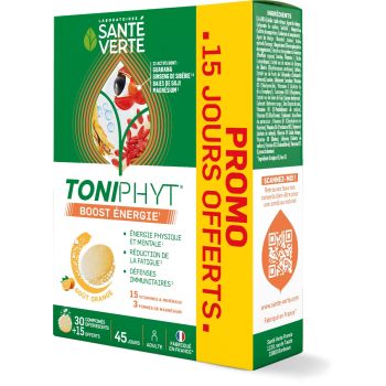 Toniphyt boost &eacute;nergie Sant&eacute; Verte - boite de 30 comprim&eacute;s + 15 offerts