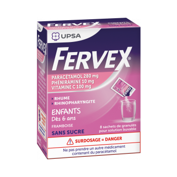 Fervex rhume enfant granul&eacute; en sachet - bo&icirc;te de 8 sachets go&ucirc;t framboise