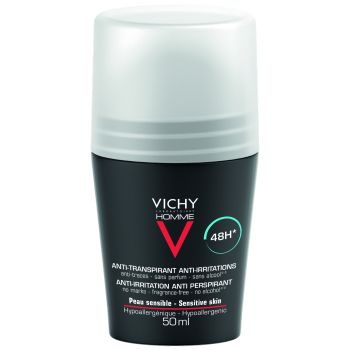 D&eacute;odorant anti-transpirant 48h peau sensible Vichy homme - flacon bille de 50 ml