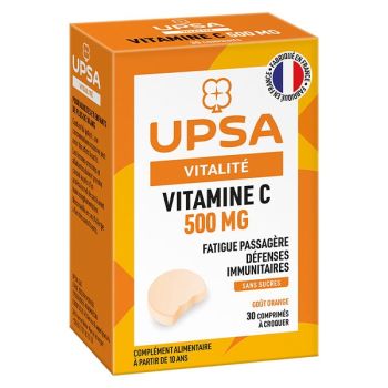 Vitamine C 500mg go&ucirc;t orange UPSA - fatigue passag&egrave;re - 30 comprim&eacute;s