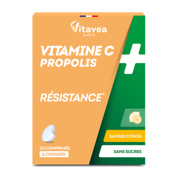 Vitamine C + Propolis R&eacute;sistance Vitavea - boite de 24 comprim&eacute;s &agrave; croquer