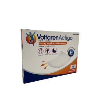 VoltarenActigo 140mg - bo&icirc;te de 5 empl&acirc;tres m&eacute;dicamenteux