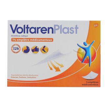 Voltarenplast 1% - Bo&icirc;te de 5 empl&acirc;tre m&eacute;dicamenteux