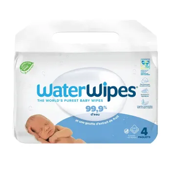 Waterwipes lingettes pour b&eacute;b&eacute;s -  lot de 4 x 60 lingettes