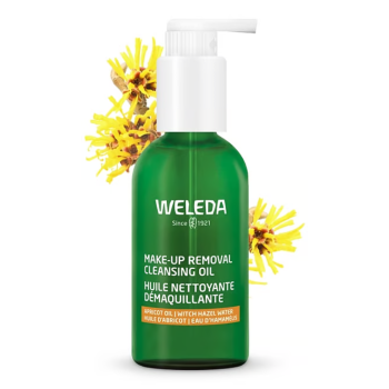 Huile nettoyante d&eacute;maquillante bio Weleda - flacon-pompe de 150ml