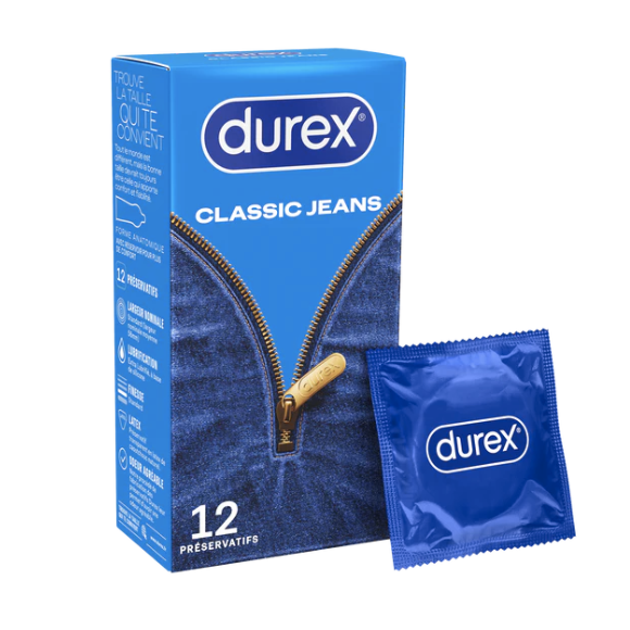 Classique jeans confort et confiance Durex - 12 pr&eacute;servatifs