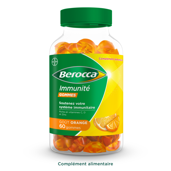 Berocca Immunit&eacute; gummies go&ucirc;t orange - pot de 60 gommes