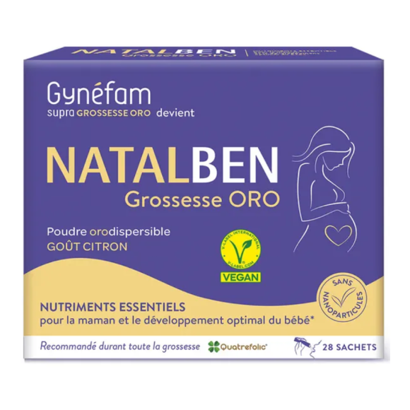 Gyn&eacute;fam natalben grossesse oro poudre orodispersible go&ucirc;t citron Effik - boite de 28 sachets