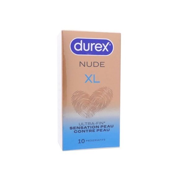 Pr&eacute;servatifs Nude XL ultra-fin Durex - boite de 10 pr&eacute;servatifs