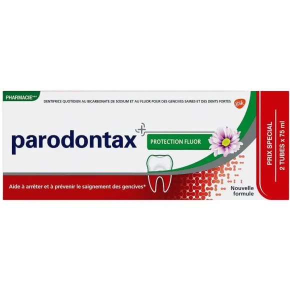 Dentifrice Gel fluor Parodontax - lot de 2 tubes de 75 ml