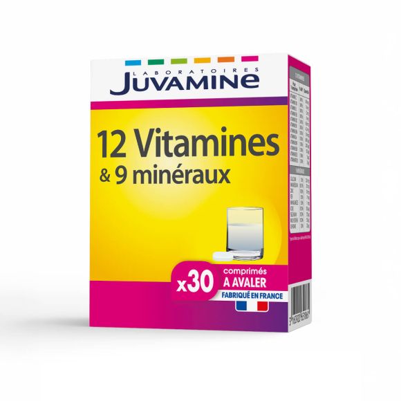 12 vitamines et 9 min&eacute;raux Juvamine - bo&icirc;te de 30 comprim&eacute;s