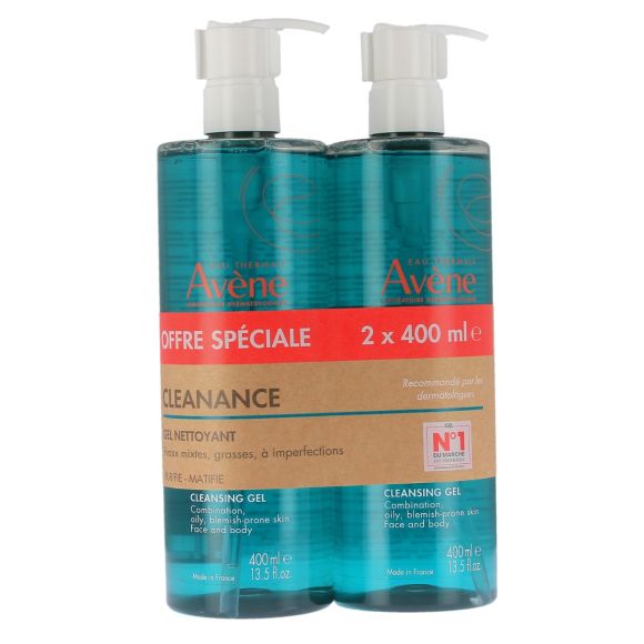 Cleanance gel nettoyant Av&egrave;ne - offre sp&eacute;ciale 2x400ml