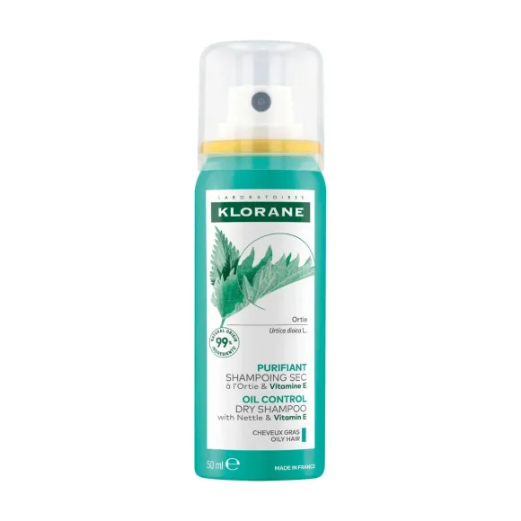 Shampoing sec purifiant &agrave; l'ortie & vitamine Klorane - spray de 50ml