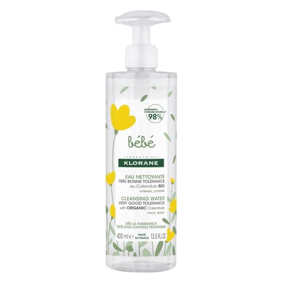 Eau nettoyante sans rin&ccedil;age Klorane B&eacute;b&eacute; - flacon-pompe de 400ml