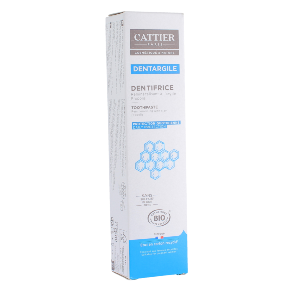 Dentargile dentifrice remin&eacute;ralisant &agrave; l'argile et propolis bio Cattier - tube 75ml